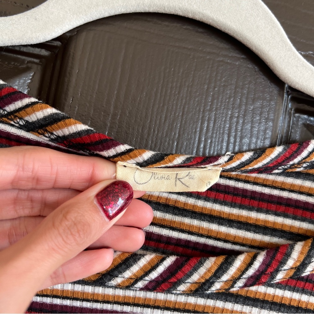 Olivia Rae Multicolor Striped Long Sleeve Top - Picture 2 of 3